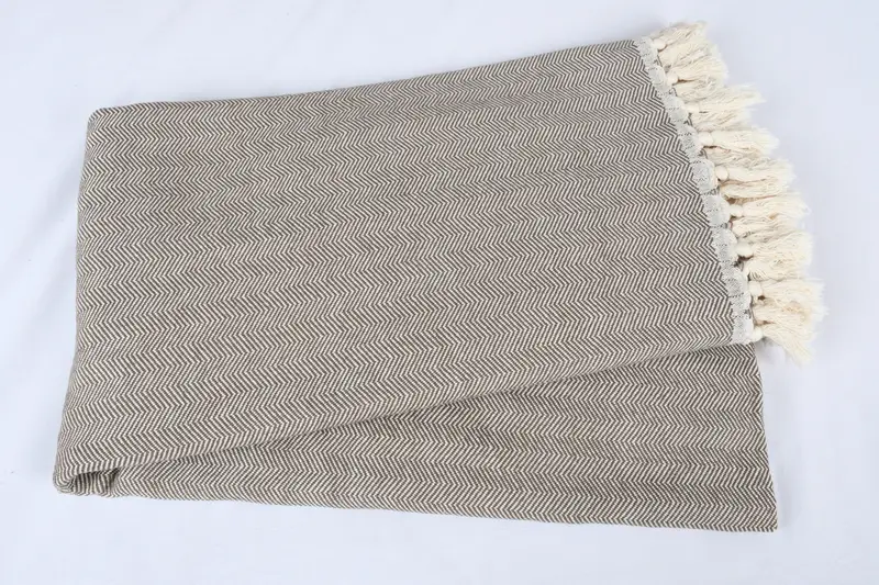 Turkish Bedcover, Turkish Bedspread, Embroidered Bedspread, 100x80 Cotton Herringbone Towel, Woven Blanket, Decorative Blanket, Bridal Shower Gift - 5
