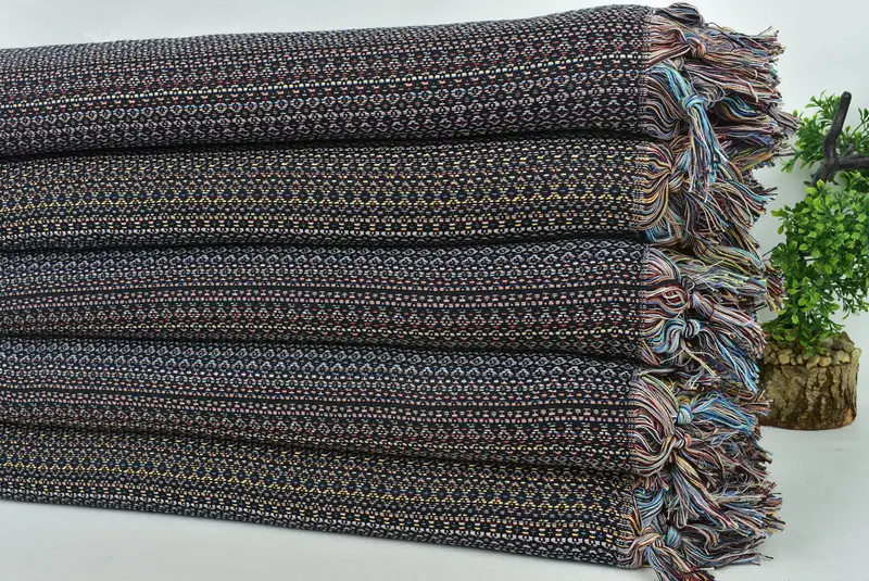 Woven Throw Blanket, Tablecloth, 90x88 Cotton Colorful Diamond Towel, Turkish Towel Beach Blanket, Bachelorette Party Decorations, Wedding Favors - 3