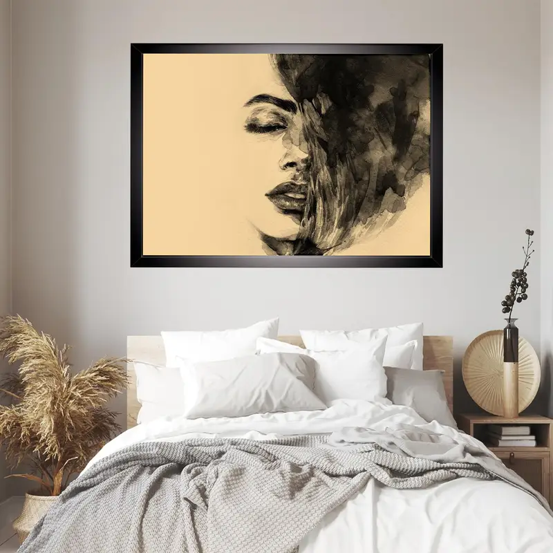 Elegant Printed Glass: Abstract Woman Design for Modern Decor