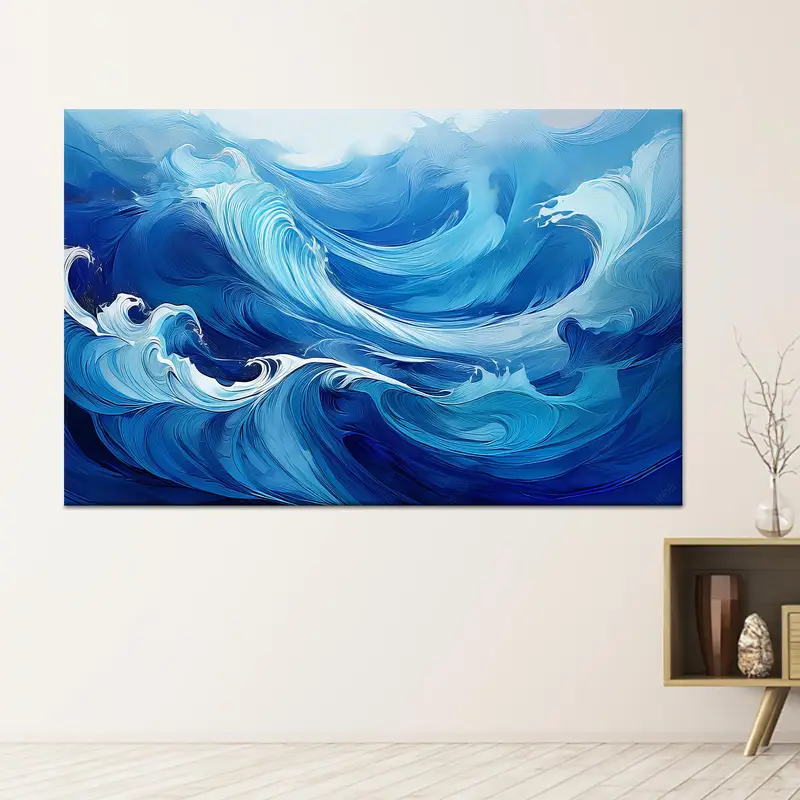 Lienzo ondulado abstracto: arte impreso para una elegancia moderna