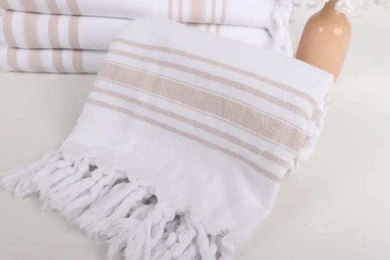 Gift For Best Friend, 70x36 Cotton Striped Terry Towel, Bachelorette Party Favors, Gift For Him, Turkish beach towel, Gift For Wedding Day - 4