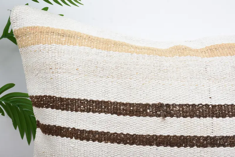 Meditation Pillow, Ethnical Kilim Rug Pillow, Turkish Kilim Pillow, 20x28 White Cushion Case, Tapestry Cushion Cover, Turkish Pillow, Cushion - 2
