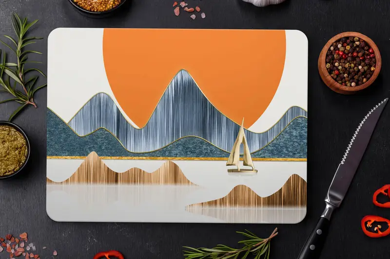 ミニマルランドスケープ強化安全性ガラスまな板