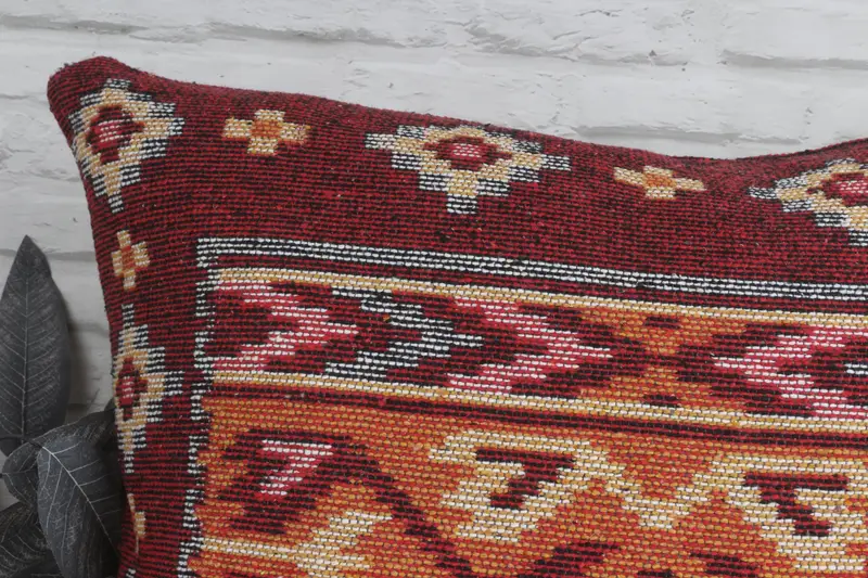 Luxury Pillow Case, Handmade Kilim Cushion, Southwestern Pillow, Home Decor Pillow, 28x28 Red Pillow Cover, Pillow for Sofa, Cushion Case - 2