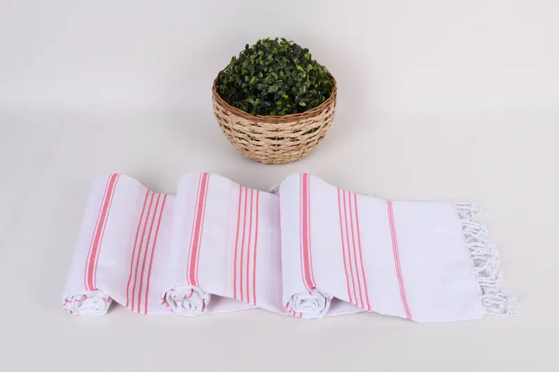 Embroidery Towels, Turkish beach towel, Gift For Him, 70x40 Cotton Striped Towel, Organic cotton peshtemal for spa and beach, Organic Turkish towel - 8