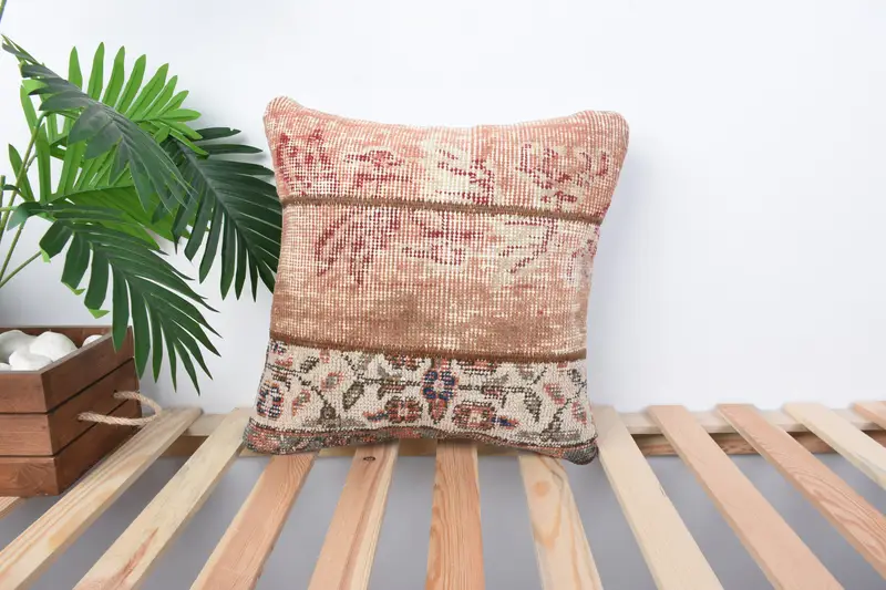 Pillow Sham, Pillow for Sofa, Outdoor Bolster Pillow Sham, Aesthetic Pillow Case, Gift Pillow, Turkish Pillow, 16x16 Brown Pillow - 1
