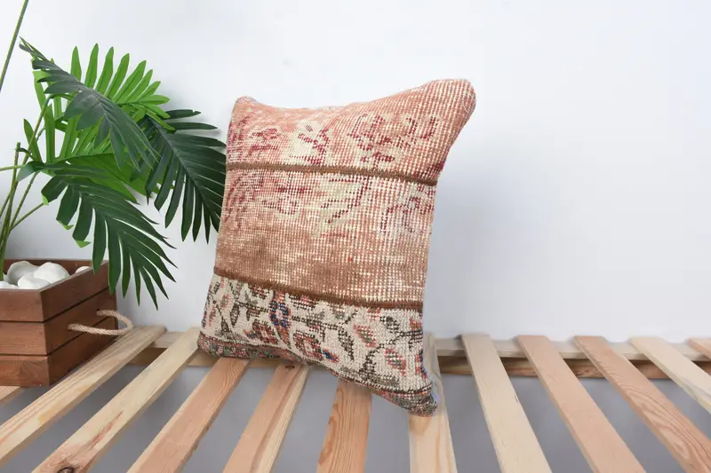 Pillow Sham, Pillow for Sofa, Outdoor Bolster Pillow Sham, Aesthetic Pillow Case, Gift Pillow, Turkish Pillow, 16x16 Brown Pillow - 5