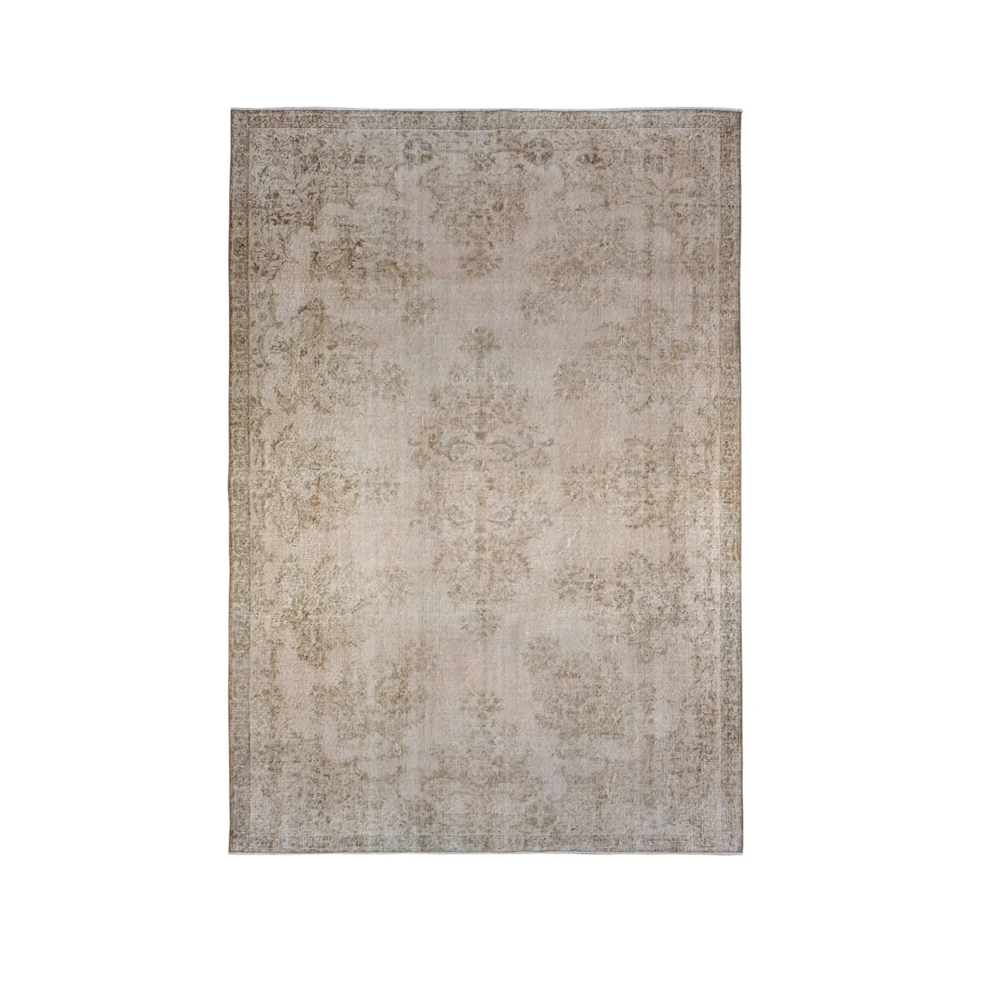 Vintage Türk Halısı, 6.9x10.1 ft Büyük Halı, Gri Kahverengi Halı - 1