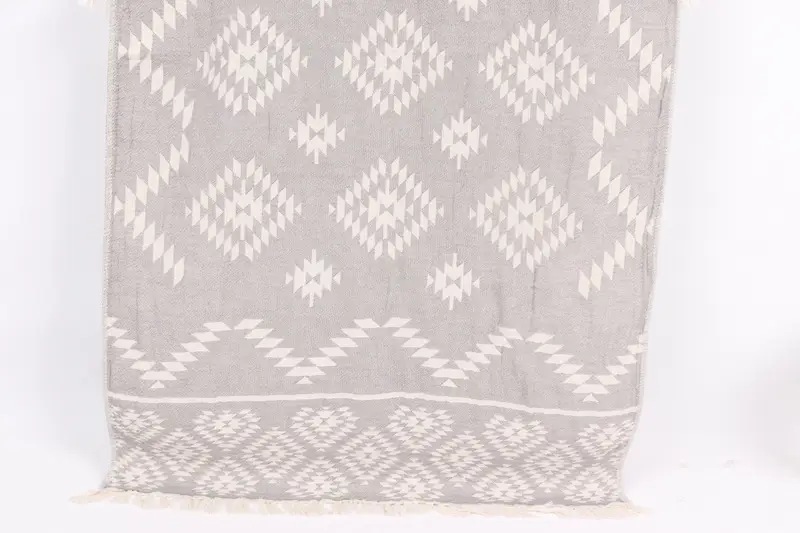 Monogrammed Hand Towel Dark Gray Cotton, 18x40 Inches