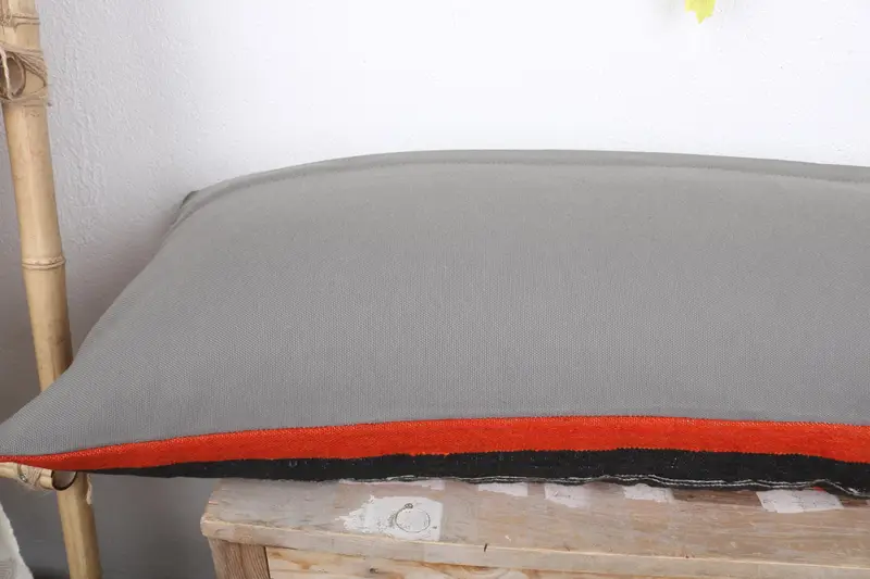 16x48 Orange Cushion, Vintage Kilim Pillow, Pillow Case, Pillow for Couch, Lounge Throw Pillow Case, Boho Pillow Sham Cover - 6