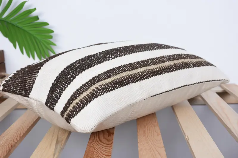 Home Decor Pillow, Vintage Kilim Throw Pillow, Cushion Cover, Natural Cushion, 12x20 White Cushion Case, Throw Kilim Pillow - 6
