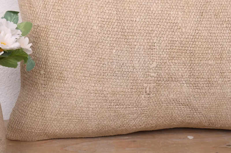 Cushion Cover, Vintage Kilim Throw Pillow, Boho Pillow, Knitted Cushion, 12x20 Beige Pillow Cover, Luxury Pillow, Kilim Cushion Sham - 2