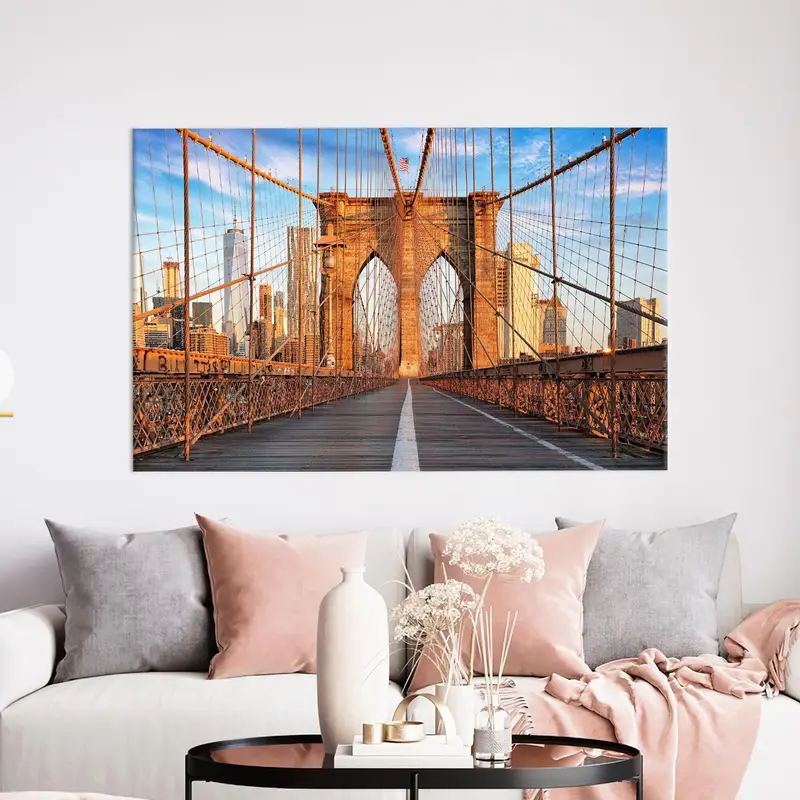 Brooklyn Canvas Art, Bridge View Decor, City Landscape, Cityscape Canvas, Manhattan Artwork, Brooklyn Art, New York Wall Art,Landscape Art, - 1