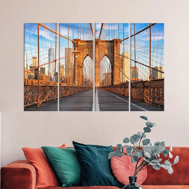 Brooklyn Canvas Art, Bridge View Decor, City Landscape, Cityscape Canvas, Manhattan Artwork, Brooklyn Art, New York Wall Art,Landscape Art, - 7