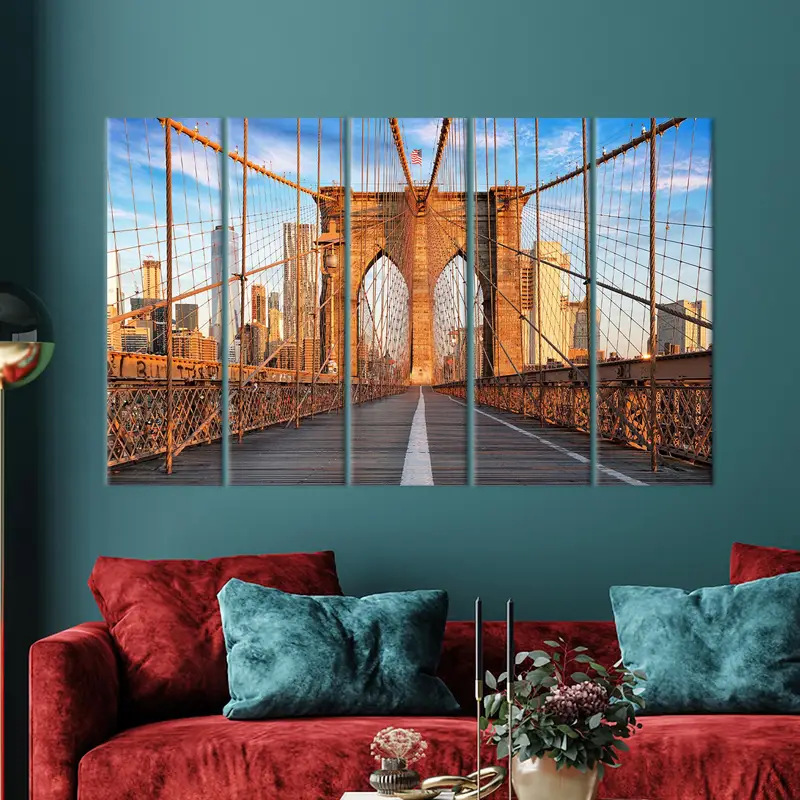 Brooklyn Canvas Art, Bridge View Decor, City Landscape, Cityscape Canvas, Manhattan Artwork, Brooklyn Art, New York Wall Art,Landscape Art, - 8