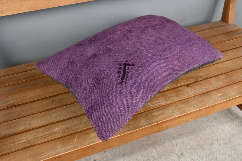 Gift Pillow, Colorful Cushion, 16x24 Purple Pillow, Throw Kilim Pillow, Decorative Throw Pillow Case, Vintage Kilim Pillow, Cushion Cover - 2