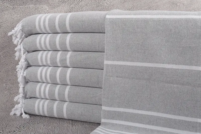 38x18 Cotton Striped Towel, Wedding Favors, Holiday Towel, Customized Towels, Bridesmaid Towel, Bathroom Towels, Personalized Kitchen Towel - 1