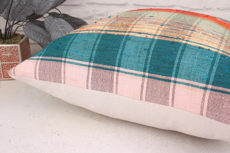 Ethnical Kilim Rug Pillow, Cushion Cover, 20x20 Pink Pillow Sham, Turkish Pillow, Shabby Chic Cushion Cover, Vintage Kilim Pillow - 6