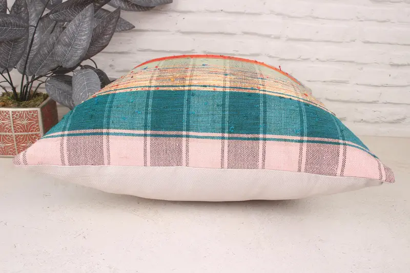 Ethnical Kilim Rug Pillow, Cushion Cover, 20x20 Pink Pillow Sham, Turkish Pillow, Shabby Chic Cushion Cover, Vintage Kilim Pillow - 5