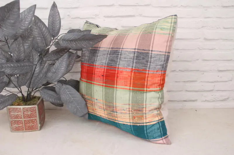 Ethnical Kilim Rug Pillow, Cushion Cover, 20x20 Pink Pillow Sham, Turkish Pillow, Shabby Chic Cushion Cover, Vintage Kilim Pillow - 4