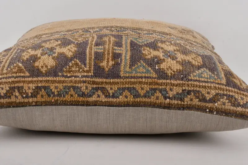 Handmade Kilim Cushion, Handmade Pillow Sham, Vintage Pillow, Boho Pillow, Pillow Cover, Kilim Rug Cushion, 24x24 Orange Cushion Cover - 5