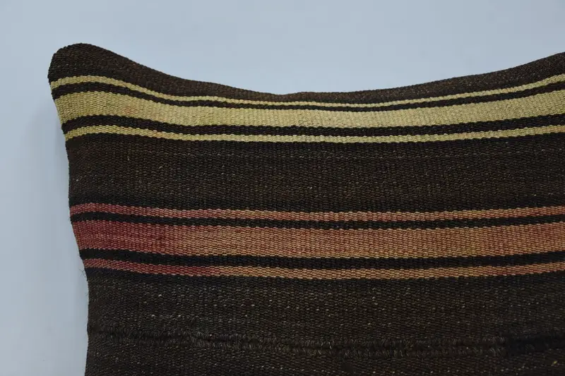 Gift Pillow, Cushion, Vintage Kilim Pillow, Ethnical Kilim Rug Pillow, Ethnic Throw Pillow Case, Pastel Pillow Cover, 20x20 Brown Cushion Cover - 2