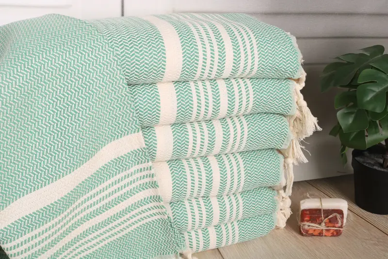 Handmade Gift, Gift For Mom, Kitchen Towel, Small Bath Towels, 40x18 Cotton Striped Towel, Custom Hand Towel, Gift For Him, Home Decor Gifts - 1
