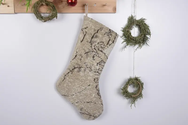 Festive Christmas Ornaments Pattern, 19-Inch Wide Christmas Stocking