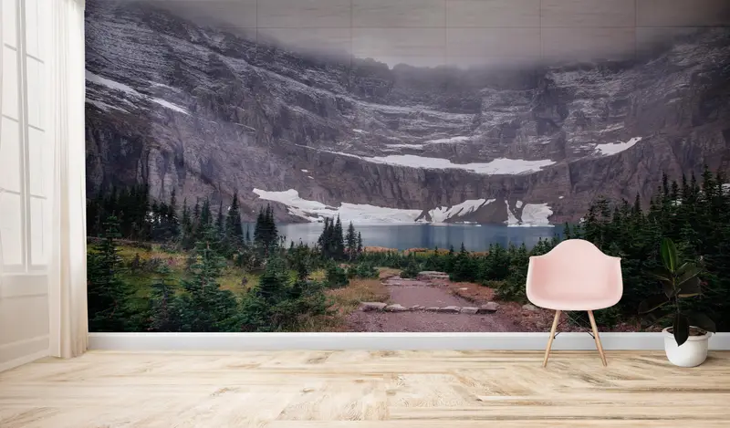 Glacier National Park Paper Art, moderne Wanddekoration, Bauernhaus -Wandplakat, Wandkunstdekor, Landschaftspapierhandwerk, Wandtattoos Wandbilder, - 2