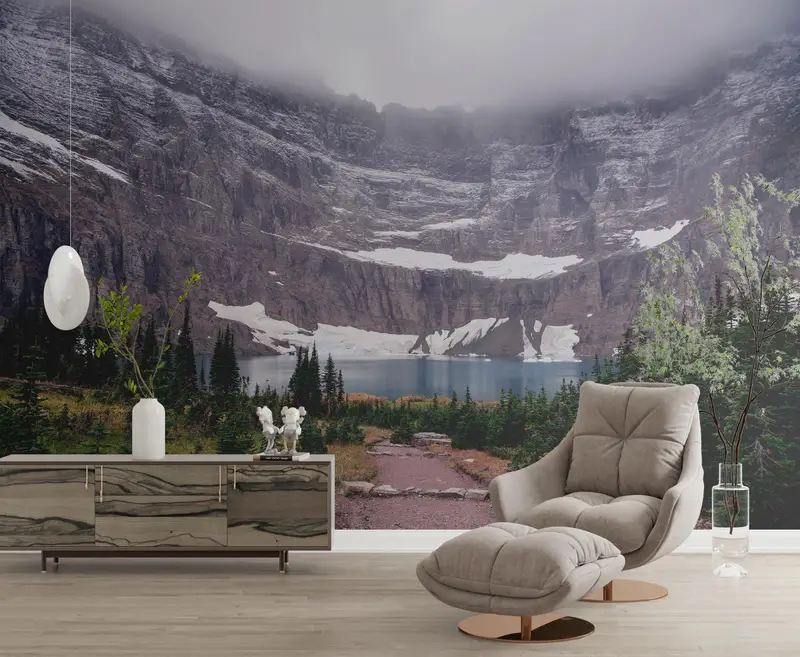 Glacier National Park Paper Art, moderne Wanddekoration, Bauernhaus -Wandplakat, Wandkunstdekor, Landschaftspapierhandwerk, Wandtattoos Wandbilder, - 7