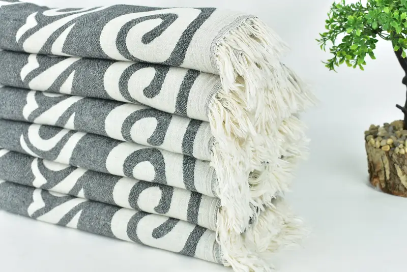 Personalized Bridesmaid Gift, Monogram Beach Towel, Bachelorette Party Favors, 70x36 Cotton Patterned Towel, Beach Wedding Favor, Bathroom Towel - 5
