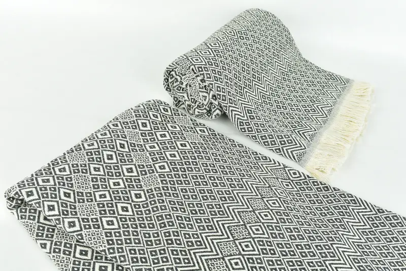 70x40 Cotton Diamond Towel, Hammam towel, Lightweight towel, Absorbent towel, Fringed Turkish towel for poolside, Personalized Gift For Him - 7
