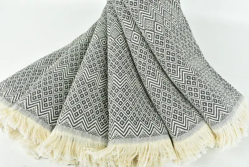 70x40 Cotton Diamond Towel, Hammam towel, Lightweight towel, Absorbent towel, Fringed Turkish towel for poolside, Personalized Gift For Him - 4