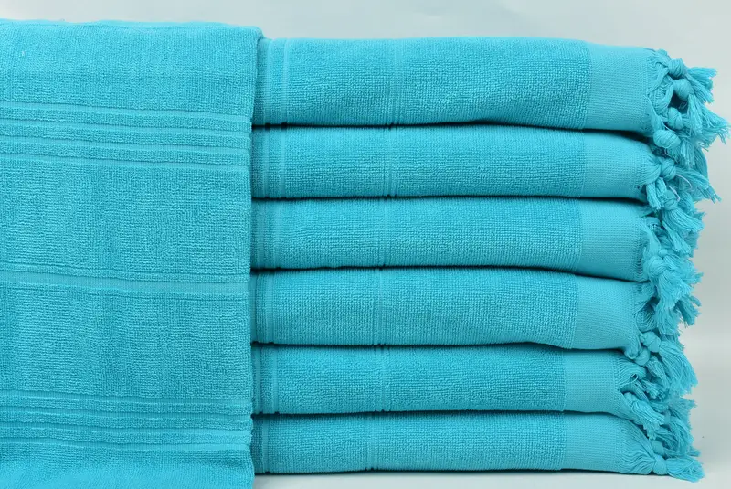 Lightweight towel, Fringed Turkish peshtemal beach towel USA, Family Gift, Beach Towel Bulk, 70x36 Cotton Striped Terry Towel, Turkish Towel USA - 1