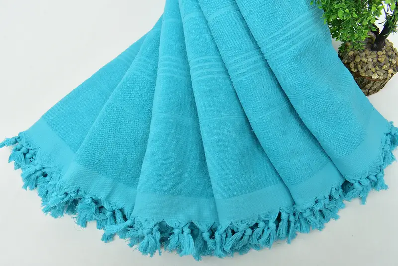 Lightweight towel, Fringed Turkish peshtemal beach towel USA, Family Gift, Beach Towel Bulk, 70x36 Cotton Striped Terry Towel, Turkish Towel USA - 4