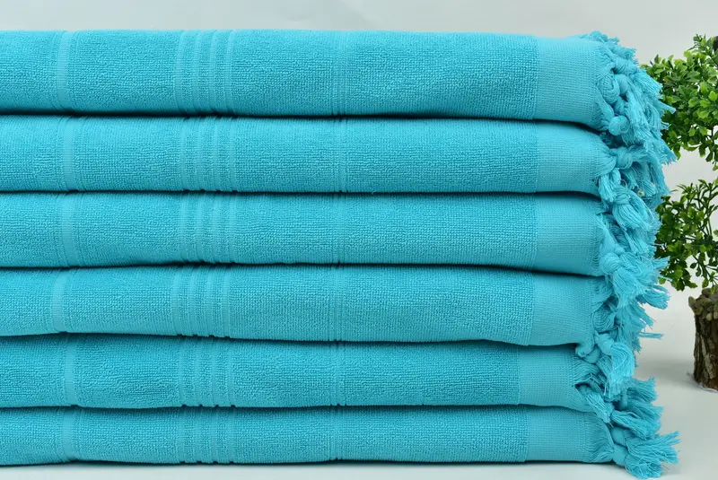 Lightweight towel, Fringed Turkish peshtemal beach towel USA, Family Gift, Beach Towel Bulk, 70x36 Cotton Striped Terry Towel, Turkish Towel USA - 3