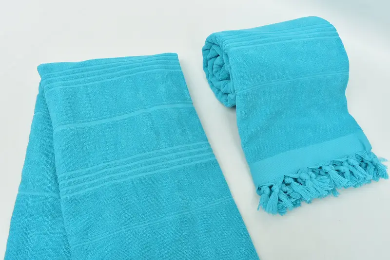 Lightweight towel, Fringed Turkish peshtemal beach towel USA, Family Gift, Beach Towel Bulk, 70x36 Cotton Striped Terry Towel, Turkish Towel USA - 7