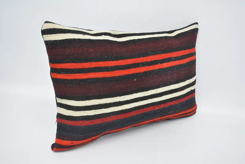 Ethnical Kilim Rug Pillow, Pillow, Turkish Pillow, 16x24 Orange Pillow, Vintage Kilim Throw Pillow, Nomadic Pillow, Decorative Pillow - 3