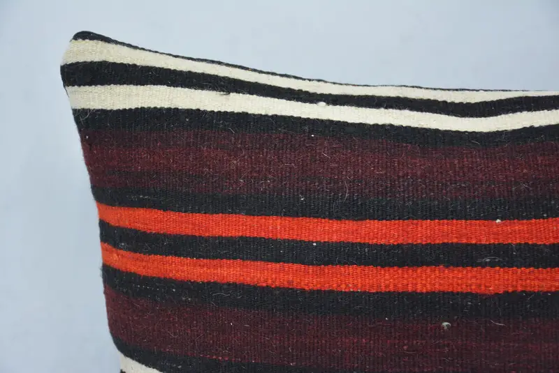 Ethnical Kilim Rug Pillow, Pillow, Turkish Pillow, 16x24 Orange Pillow, Vintage Kilim Throw Pillow, Nomadic Pillow, Decorative Pillow - 2