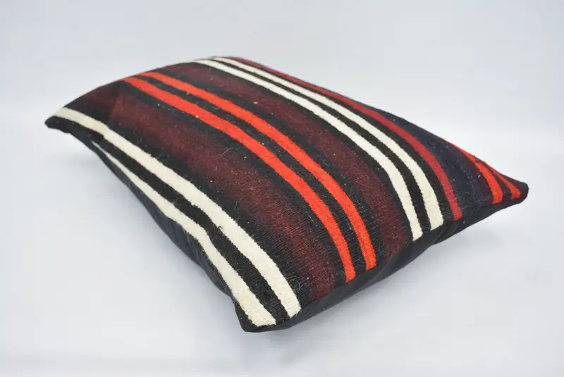 Ethnical Kilim Rug Pillow, Pillow, Turkish Pillow, 16x24 Orange Pillow, Vintage Kilim Throw Pillow, Nomadic Pillow, Decorative Pillow - 6