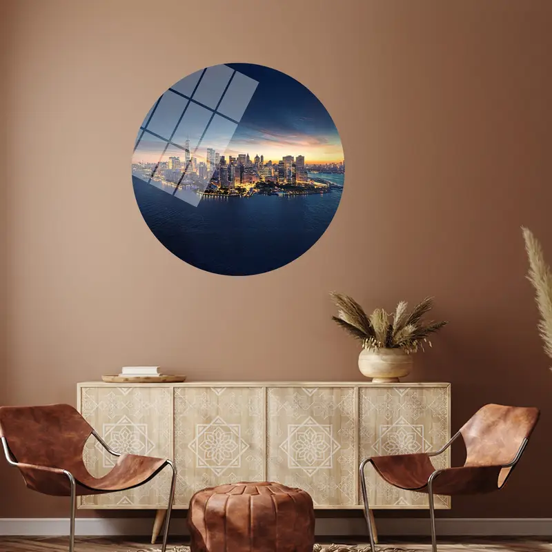 Sunset Skyline Canvas: New York Cityscape Printed Art