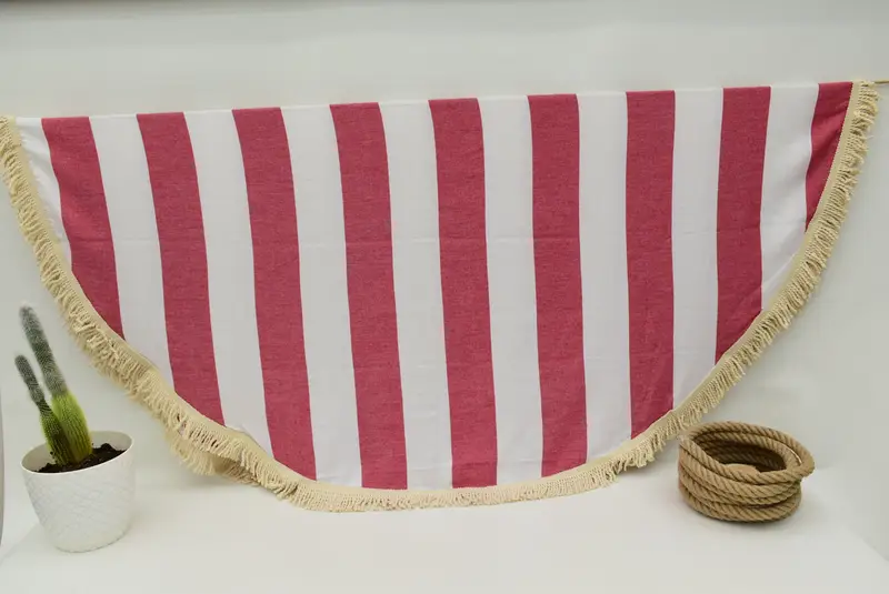 64x64 Cotton Striped Round Towel, Organic towel, Personalized Beach Towel, Gym Towel, Baby Boy Gift, Spa Gift Towel, Wedding Favors, Scarf Towel - 6