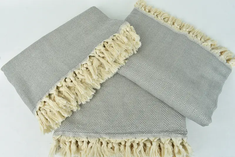 80x64 Cotton Chevron Towel, Personalized Blanket, Wedding Favors, First Wedding Anniversary Gift, Personalized Gifts, Valentines Day Gift - 6