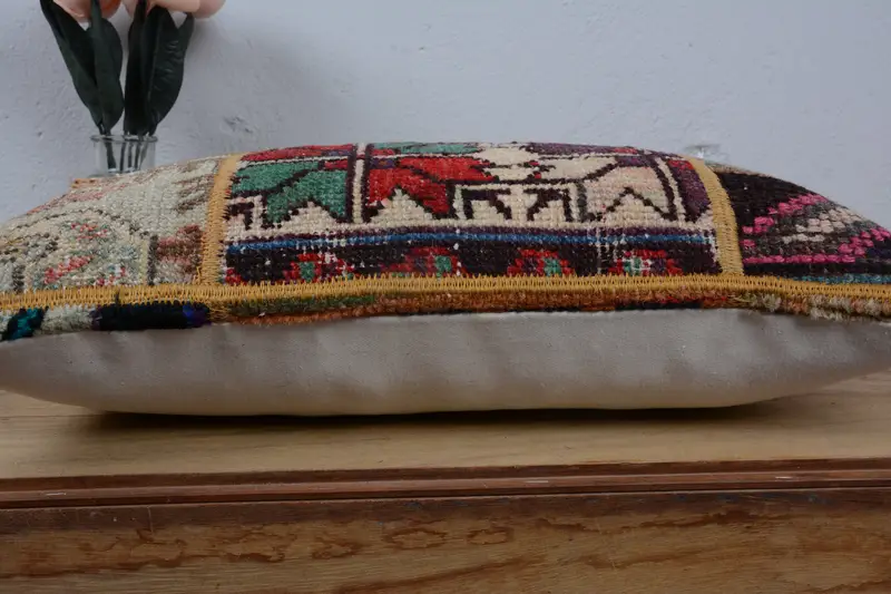12x20 Red Pillow Cover, Ethnical Kilim Rug Pillow, Pillow Cover, Throw Kilim Pillow, Indoor Pillow Sham, Kilim Pillow, Patio Pillow - 5