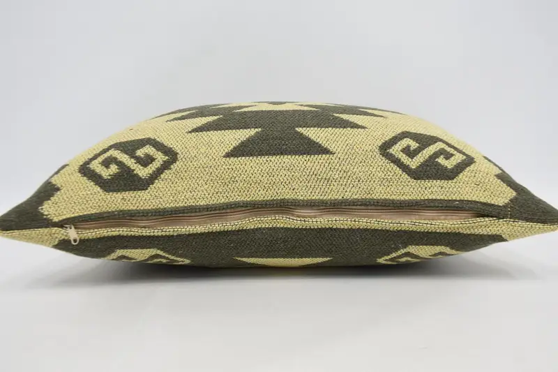 Tribal Pillow Sham, Cotton Cushion Case, Turkish Pillow, Pillow, Kilim Pillow, 16x24 Yellow Pillow, Turkish Kilim Pillow, Neutral Throw Pillow Sham - 6