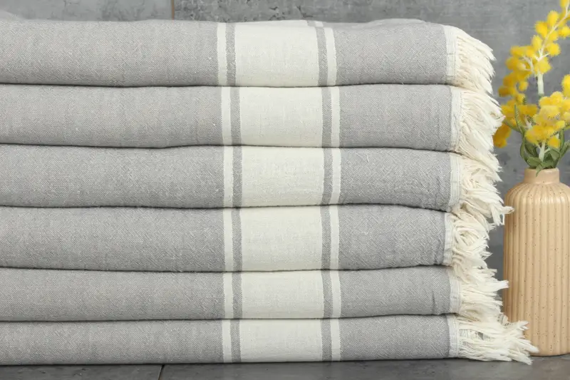 Organic Beach Blanket, Turkish Towel Blanket, 70x60 Cotton Striped Towel, Custom Wedding Gifts, Personalized Blanket, Handmade Gift, Turkish Blanket - 1