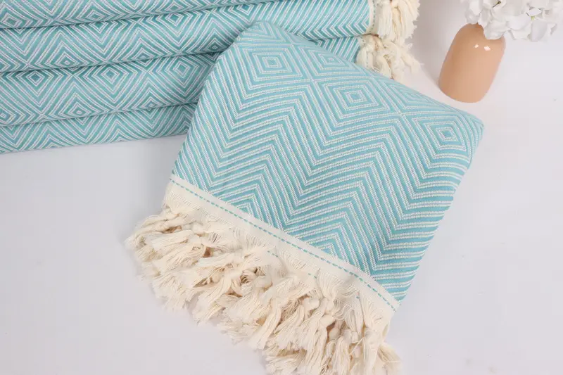 Woven Throw Blanket, 92x80 Cotton Diamond Towel, Merry Christmas Gifts, Bedspread, Organic Beach Blanket, Turkish Blanket Queen, Throw Blanket Couch - 3