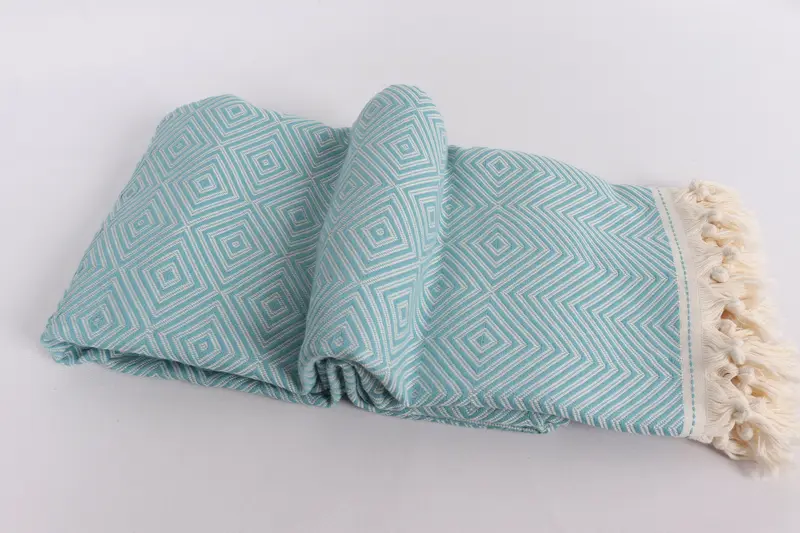 Woven Throw Blanket, 92x80 Cotton Diamond Towel, Merry Christmas Gifts, Bedspread, Organic Beach Blanket, Turkish Blanket Queen, Throw Blanket Couch - 5