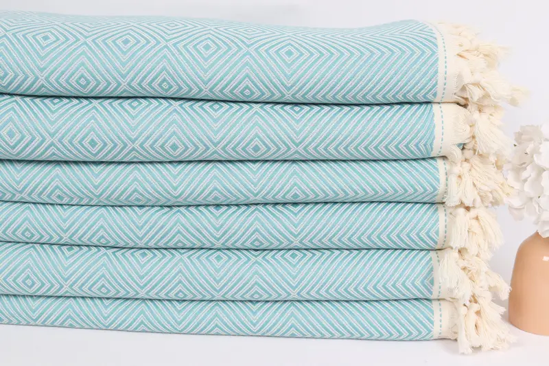 Woven Throw Blanket, 92x80 Cotton Diamond Towel, Merry Christmas Gifts, Bedspread, Organic Beach Blanket, Turkish Blanket Queen, Throw Blanket Couch - 2