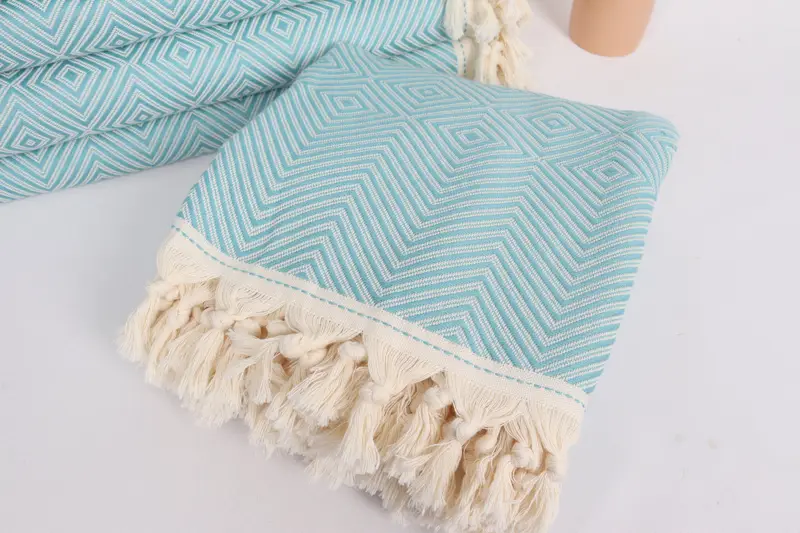 Woven Throw Blanket, 92x80 Cotton Diamond Towel, Merry Christmas Gifts, Bedspread, Organic Beach Blanket, Turkish Blanket Queen, Throw Blanket Couch - 4